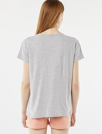 Pijama curto com t-shirt + calções - 2 peças