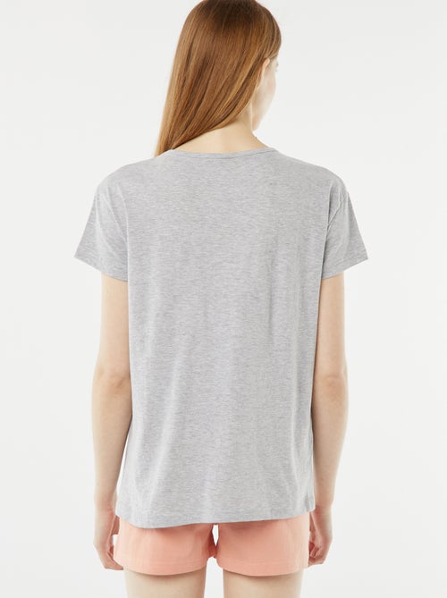 Pijama curto com t-shirt + calções  - 2 peças - Kiabi