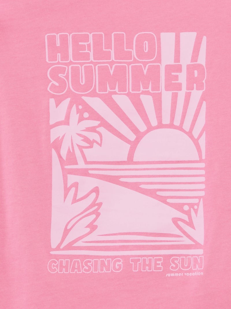 Pijama curto com t-shirt + calções  - 2 peças ROSA - Kiabi