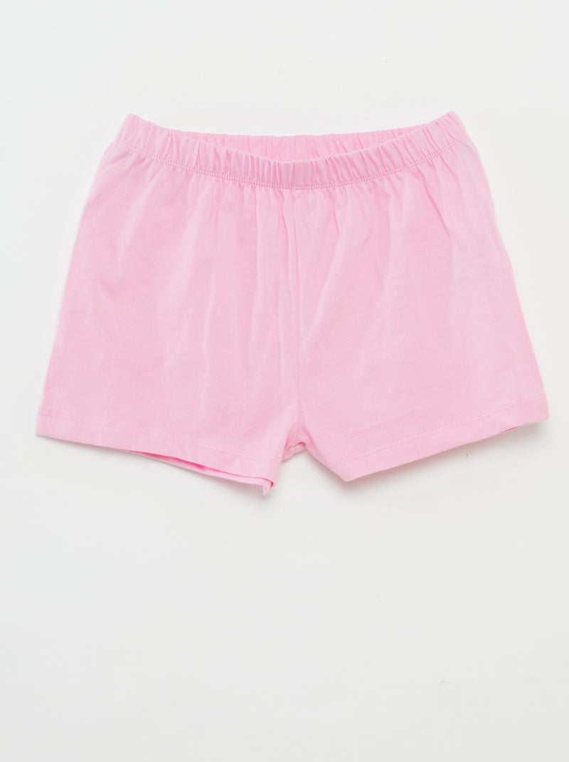 Pijama curto com t-shirt + calções  - 2 peças ROSA - Kiabi