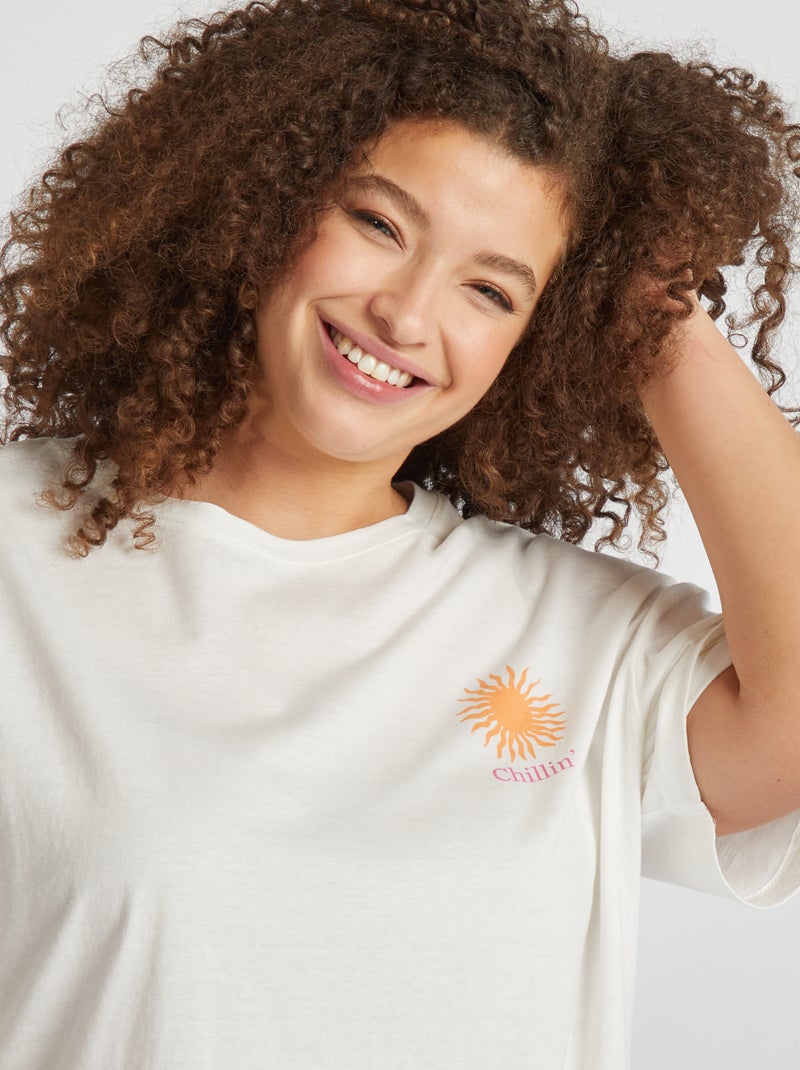 Pijama curto com t-shirt + calções - 2 peças ROSA - Kiabi