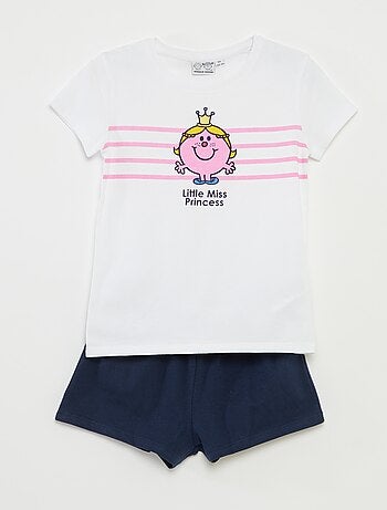 Pijama curto com t-shirt + calções - 2 peças