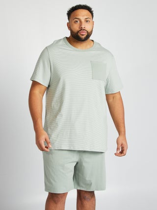 Pijama curto com t-shirt + calções  - 2 peças