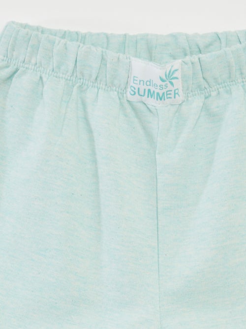 Pijama curto com t-shirt + calções - 2 peças - Kiabi