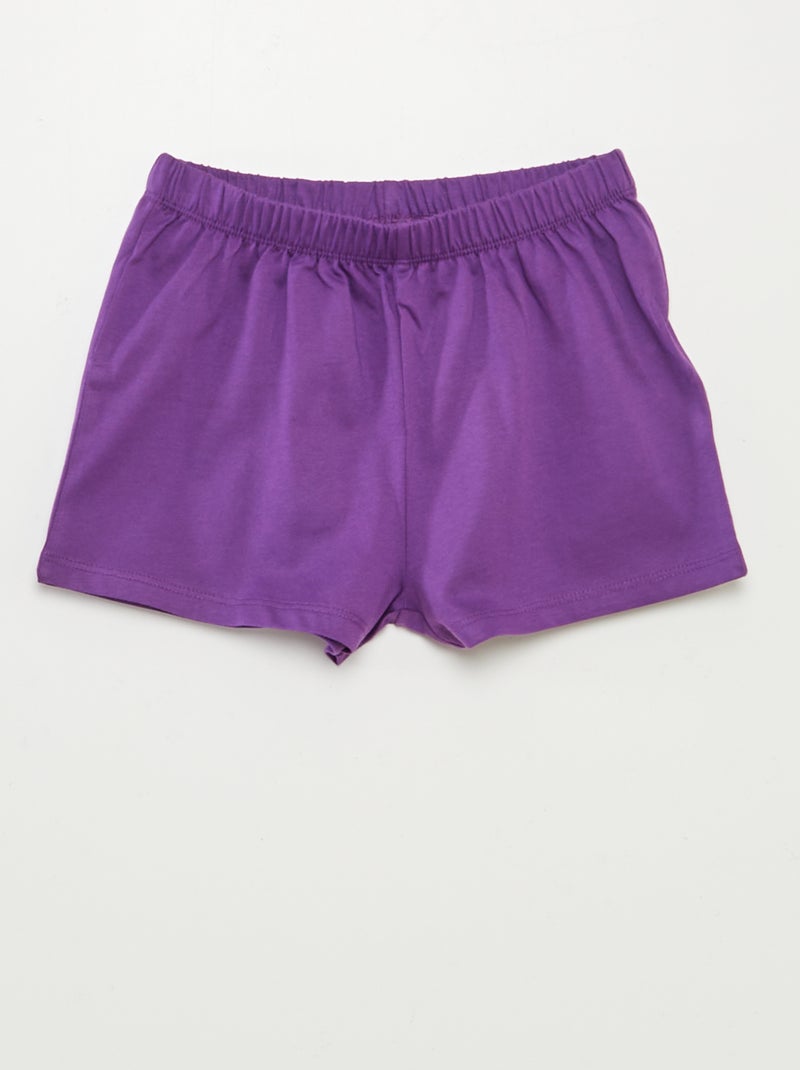 Pijama curto com t-shirt + calções  - 2 peças VIOLETA - Kiabi