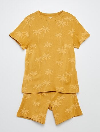 Pijama curto com t-shirt + calções com estampado - 2 peças