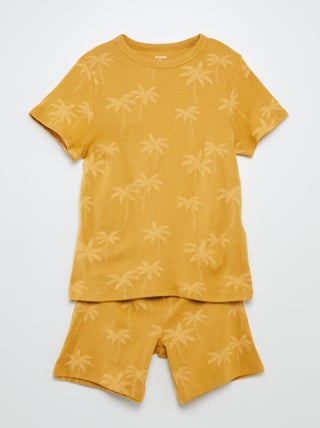 Pijama curto com t-shirt + calções com estampado - 2 peças