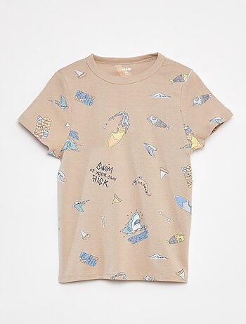 Pijama curto com t-shirt + calções com estampado - 2 peças