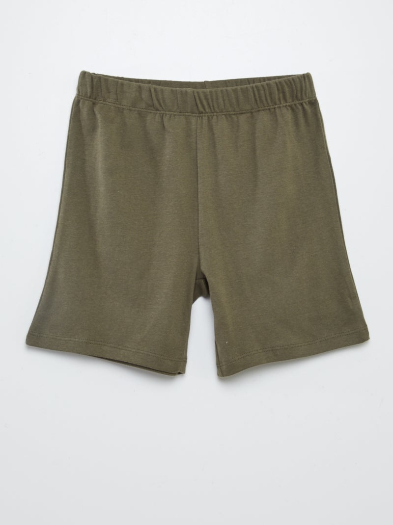 Pijama curto com t-shirt + calções com estampado - 2 peças VERDE - Kiabi