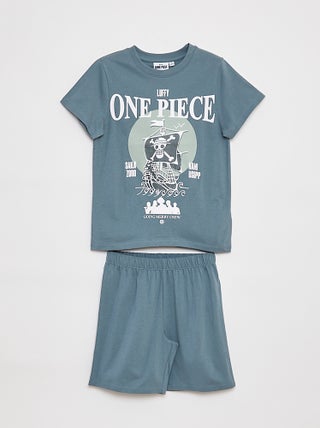 Pijama curto com t-shirt + calções 'One Piece' - 2 peças