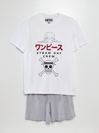 Pijama curto com t-shirt + calções 'One Piece' - 2 peças