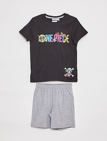 Pijama curto com t-shirt + calções 'One Piece' - 2 peças