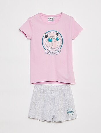 Pijama curto com t-shirt + calções 'Pokémon' - 2 peças