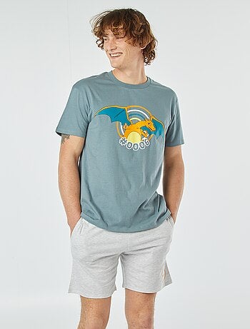 Pijama curto com t-shirt + calções 'Pokémon' - 2 peças