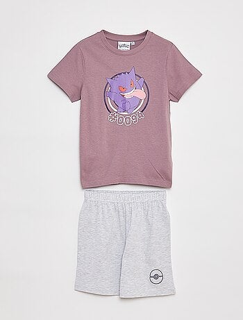 Pijama curto com t-shirt + calções 'Pokémon' - 2 peças