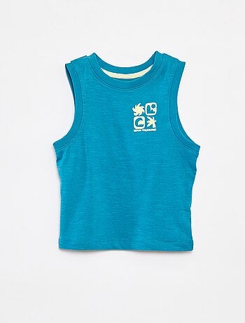 Pijama curto com t-shirt manga cava + calções - 2 peças