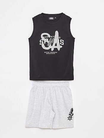 Pijama curto com t-shirt manga cava + calções - 2 peças