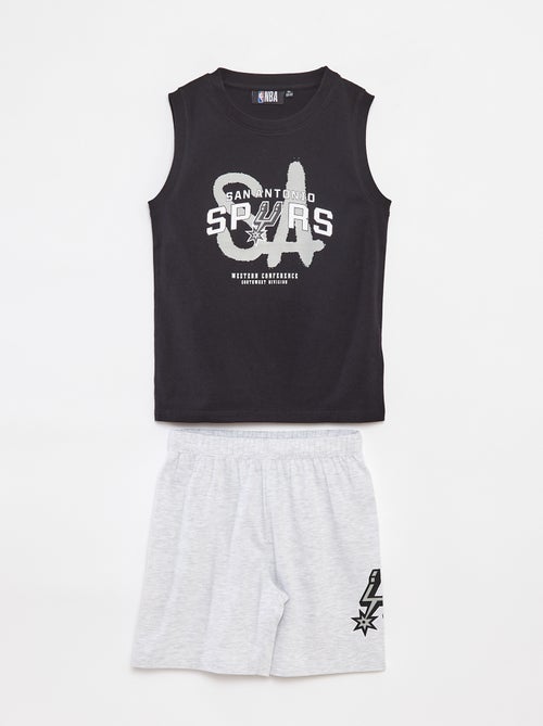 Pijama curto com t-shirt manga cava + calções - 2 peças - Kiabi