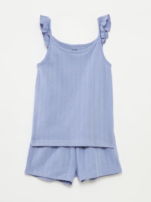 Pijama curto com top + calções - 2 peças - Kiabi