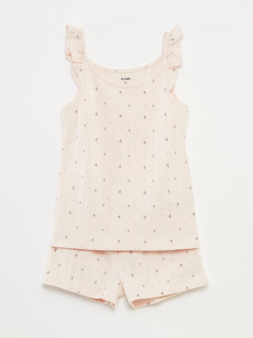 Pijama curto com top + calções - 2 peças - Kiabi