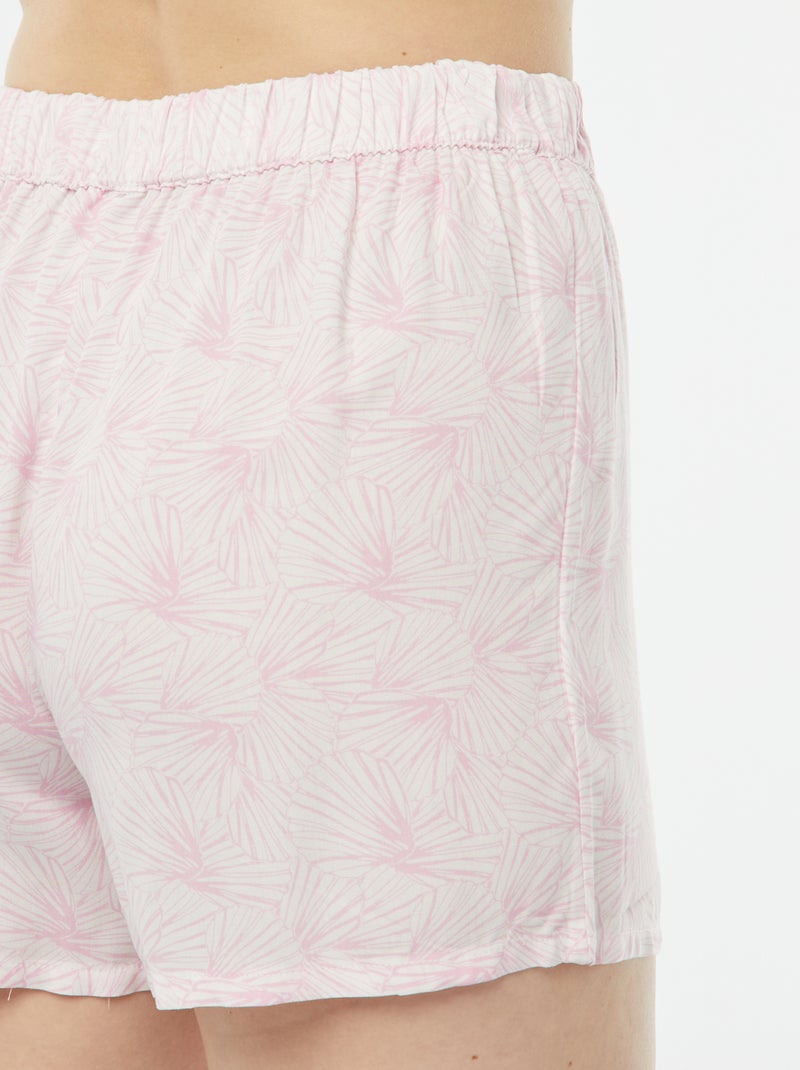 Pijama curto de 2 peças - camisa + calças estampado ROSA - Kiabi