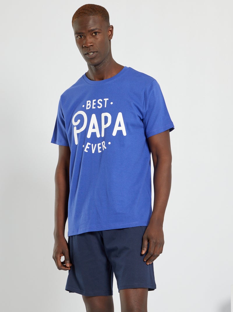 Pijama curto de 2 peças Azul - Kiabi