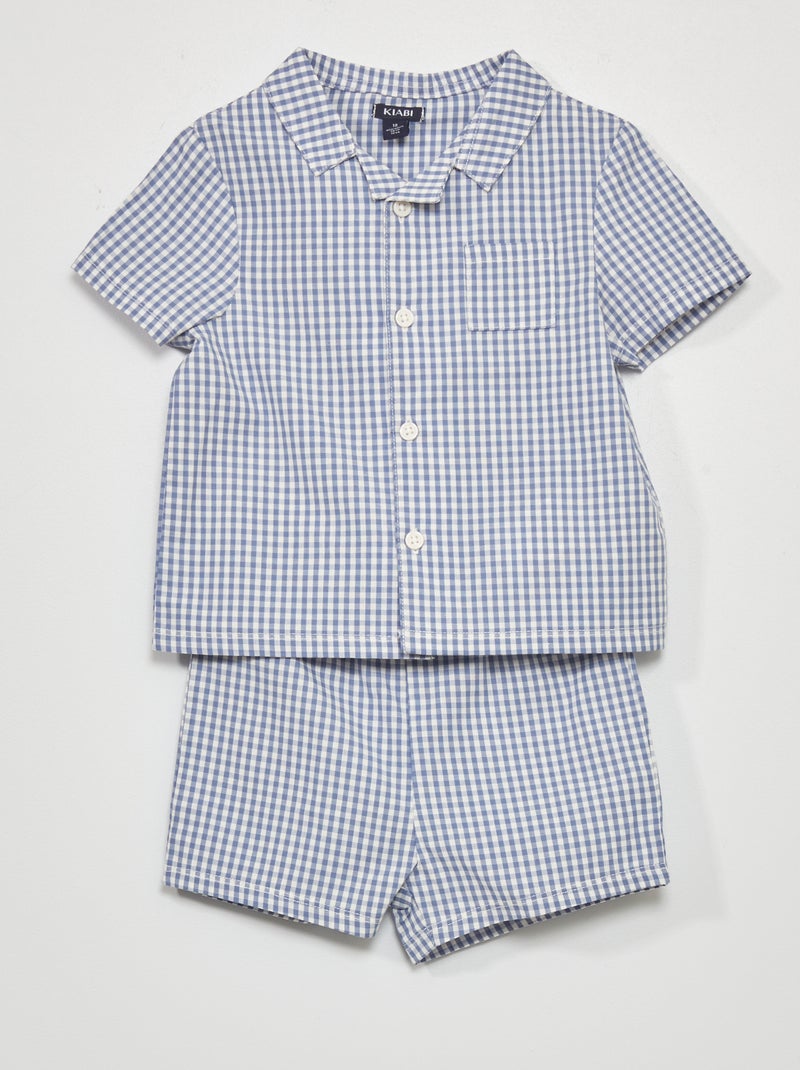 Pijama curto de 2 peças AZUL - Kiabi