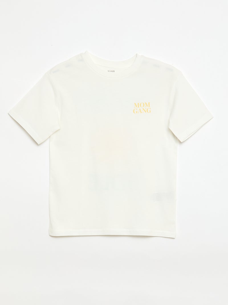 Pijama curto de 2 peças: Calções e T-shirt Branco - Kiabi