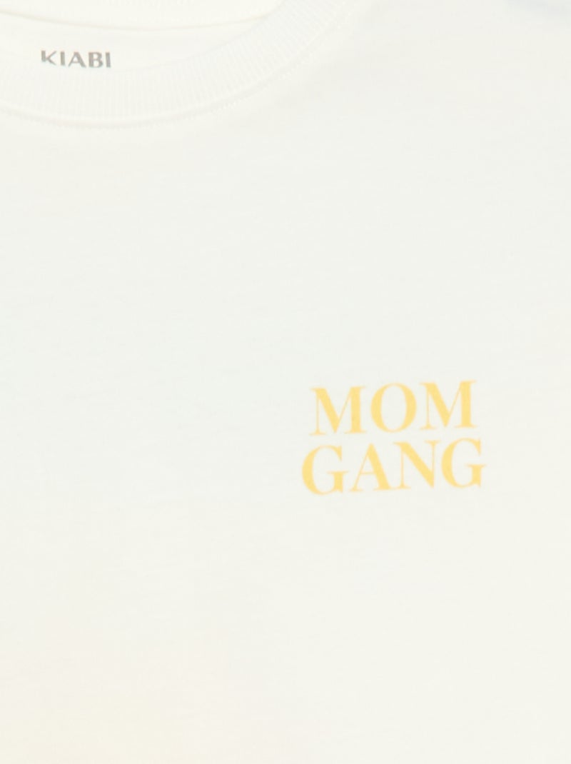 Pijama curto de 2 peças: Calções e T-shirt Branco - Kiabi