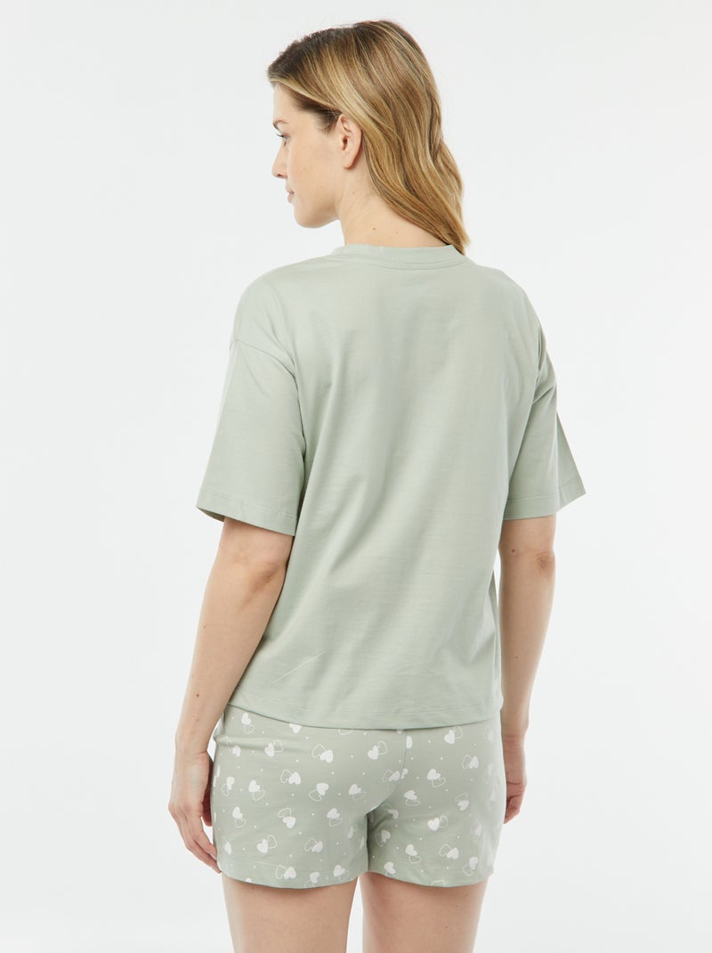 Pijama curto de 2 peças com estampado 'Fada Sininho' VERDE - Kiabi