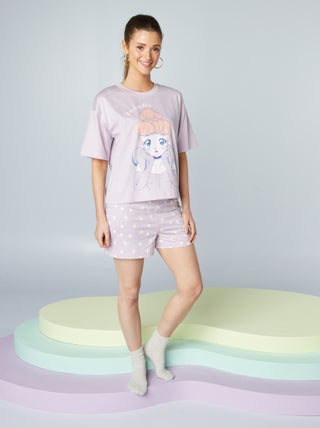 Pijama curto de 2 peças com estampado 'Fada Sininho'