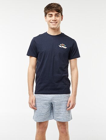 Pijama curto de 2 peças com estampado gamer