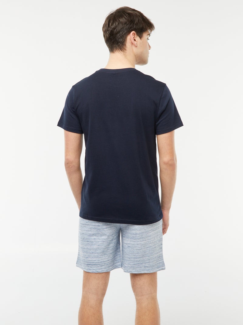 Pijama curto de 2 peças com estampado gamer AZUL - Kiabi