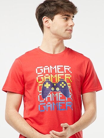 Pijama curto de 2 peças com estampado gamer