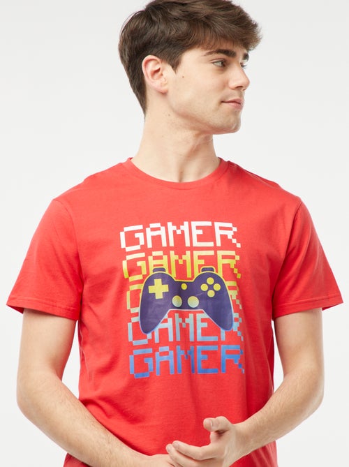 Pijama curto de 2 peças com estampado gamer - Kiabi