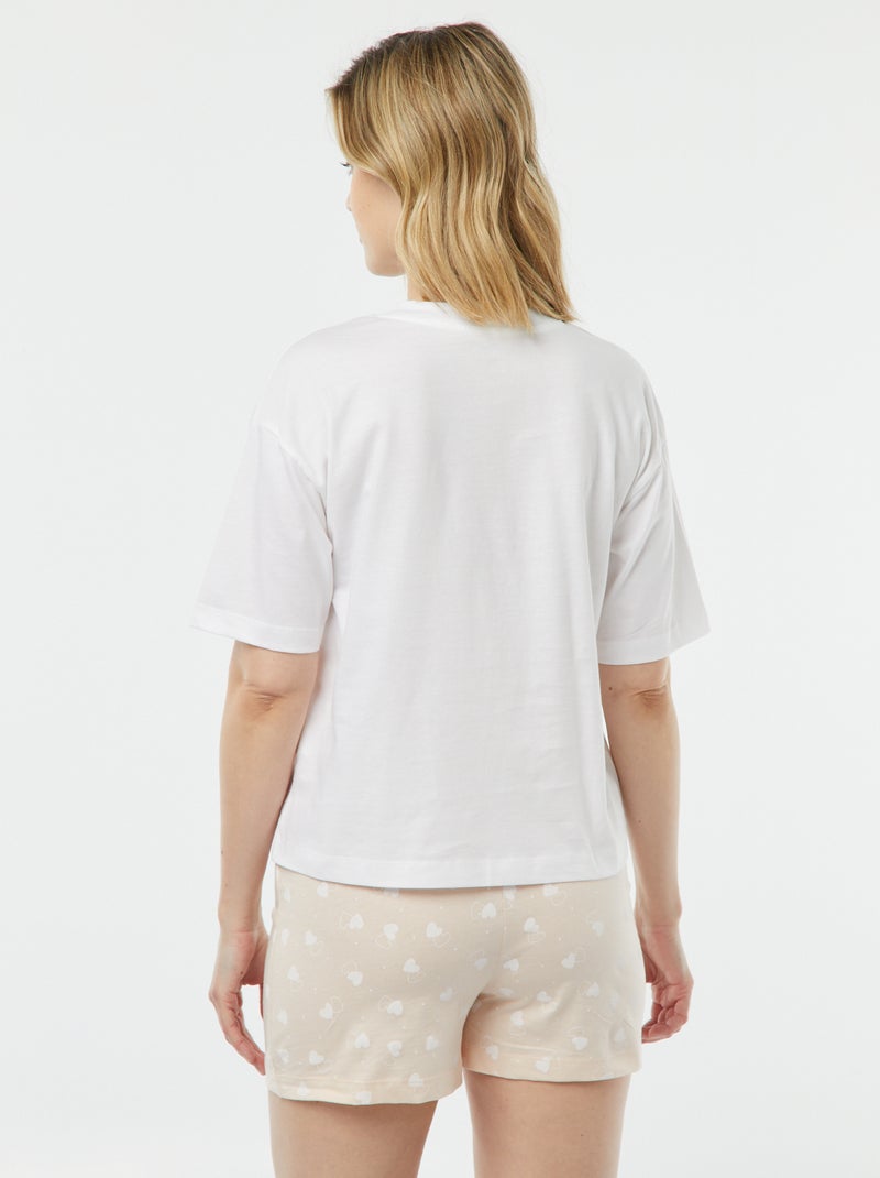 Pijama curto de 2 peças com estampado 'Maria' ROSA - Kiabi