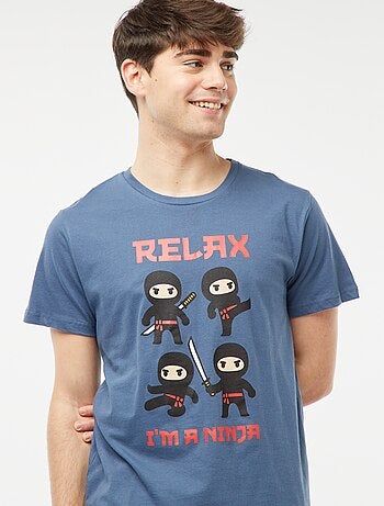 Pijama curto de 2 peças com estampado ninja