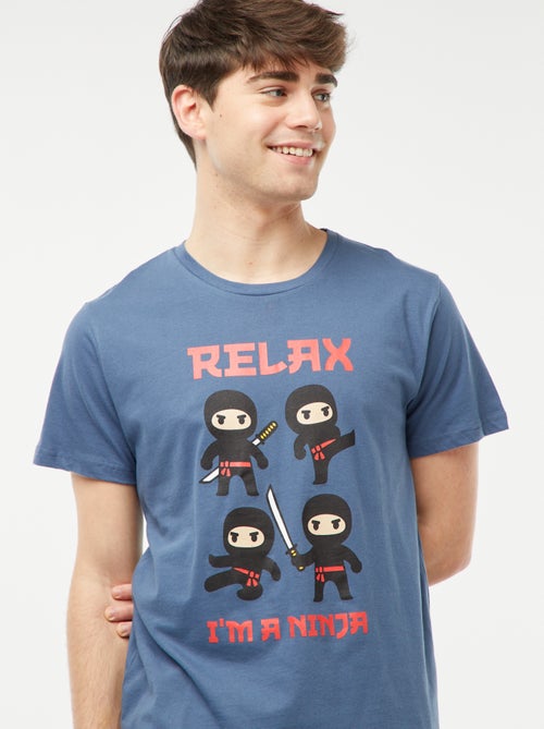 Pijama curto de 2 peças com estampado ninja - Kiabi