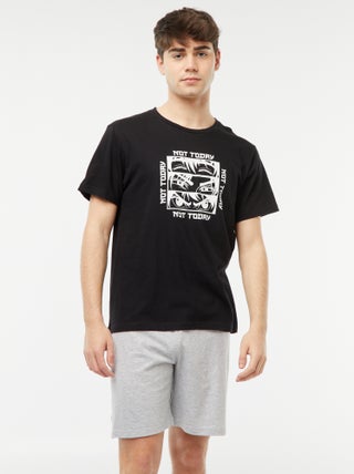 Pijama curto de 2 peças com estampado