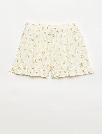 Pijama curto de 2 peças com folhos