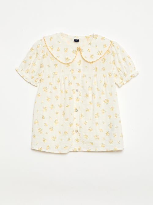 Pijama curto de 2 peças com folhos - Kiabi