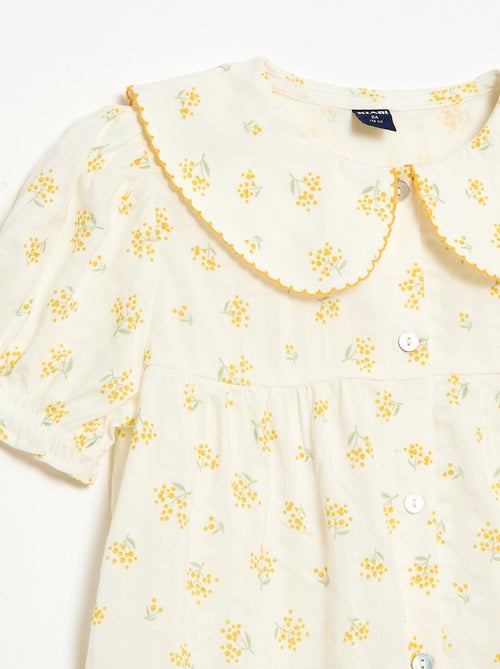 Pijama curto de 2 peças com folhos - Kiabi