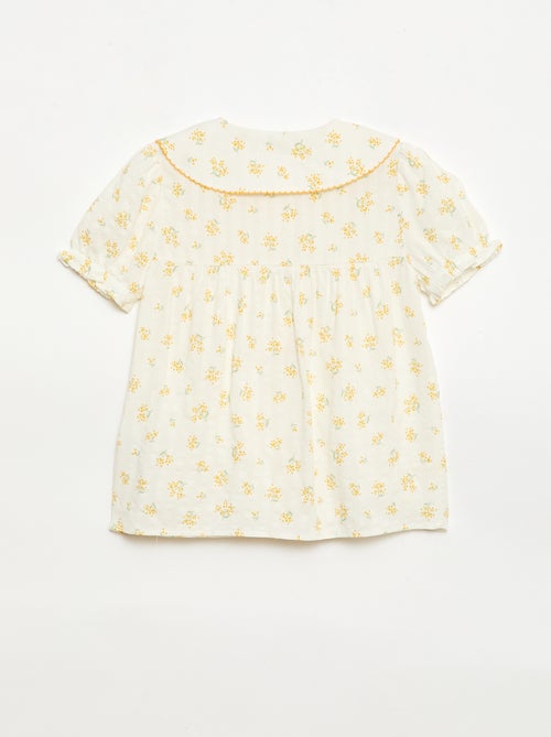 Pijama curto de 2 peças com folhos - Kiabi