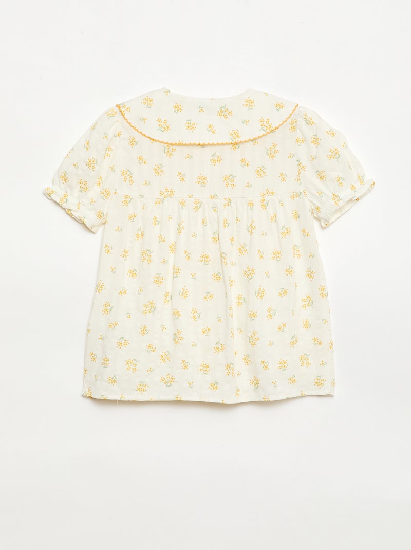 Pijama curto de 2 peças com folhos Cru - Kiabi