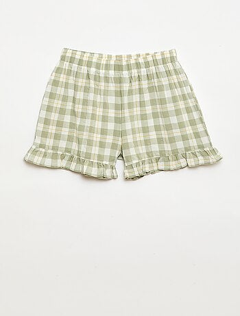 Pijama curto de 2 peças com folhos