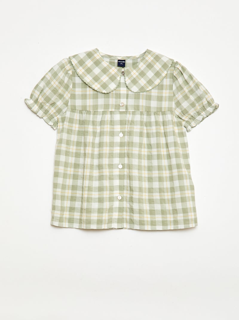 Pijama curto de 2 peças com folhos Verde - Kiabi