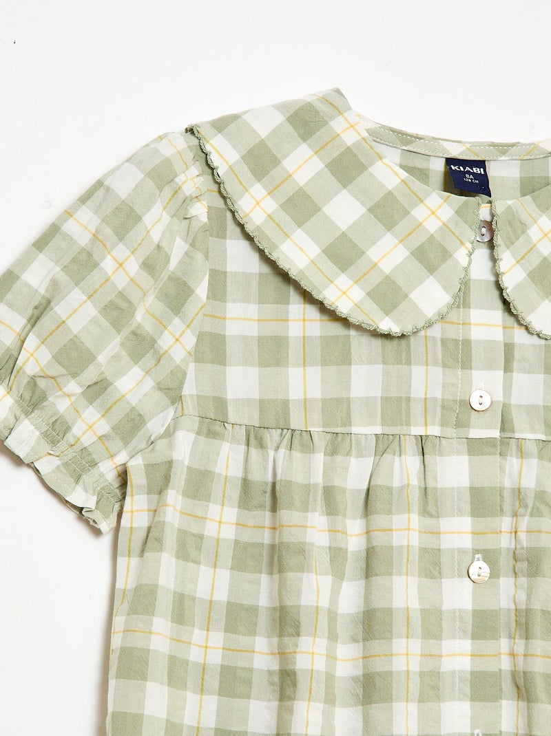 Pijama curto de 2 peças com folhos Verde - Kiabi