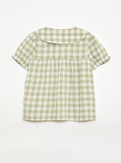 Pijama curto de 2 peças com folhos - Kiabi