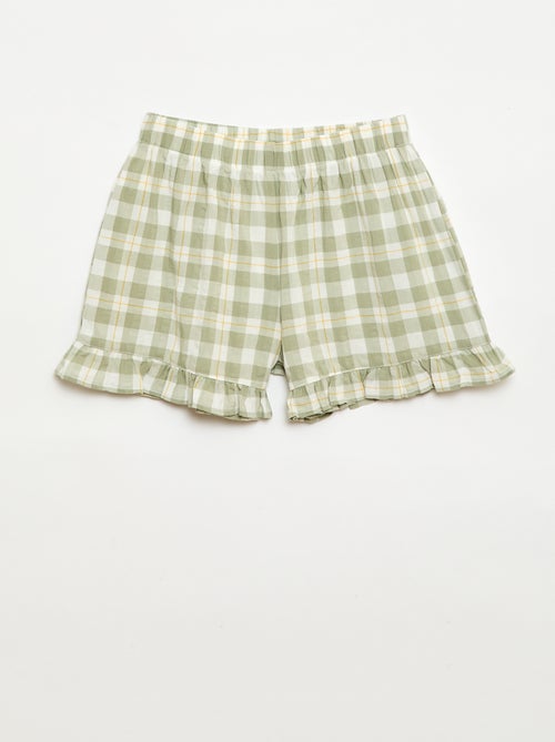 Pijama curto de 2 peças com folhos - Kiabi