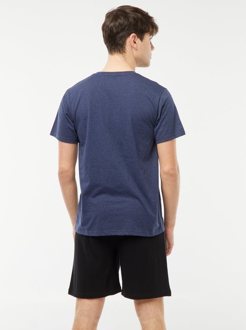 Pijama curto de 2 peças com mensagem - Kiabi